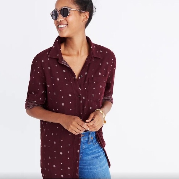 Madewell Tops - Madewell Ex-Boyfriend Ikat Buttondown, Women’s L